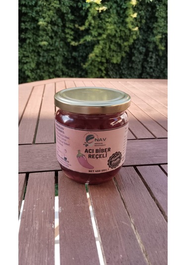 Nav Acı Biber Reçeli Ev Yapımı Katkısız Cam Kavanoz 450 G