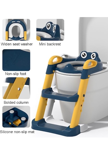 Sones Ev Çocuk Tuvalet Oturağı Merdiven Bebek Katlanır Raf Minder Kılıfı, Model: Sert Ped