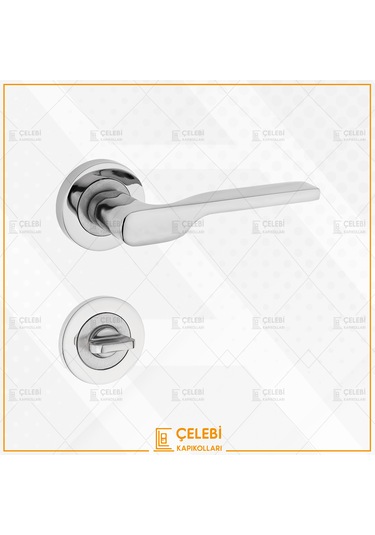 Sedir Kol Yuvarlak Rozetli Nikel Saten Wc Kapı Kolu