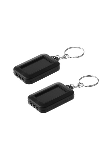 2x Solar-ed Led El Feneri / Anahtarlık Siyah