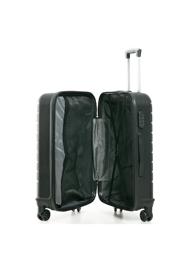 Yefa Pp Polipropilen Kırılmaz Orta Boy Valiz Siyah