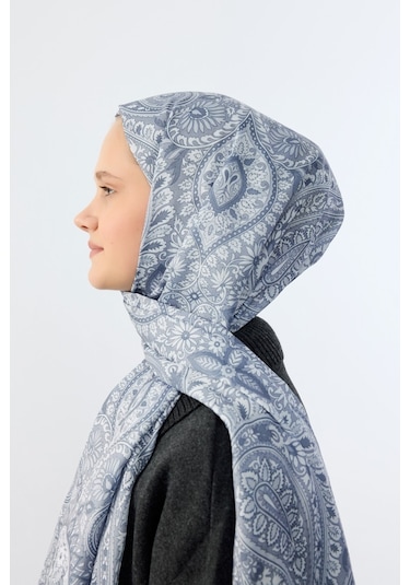 Mirsoy Scarf Mirayze Etnik Desen Şal Füme