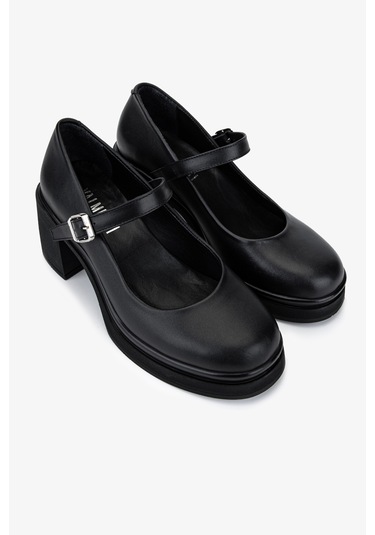 Valmenti Kadın Hakiki Deri Siyah Topuklu Ayakkabı 1120 840 Bn Ayk Sk25-26 Sıyah Derı Siyah