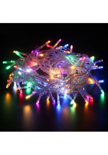 10 Metre 100 Ledli Fişli Led, Dekor Lambası 10m Rgb Yılbaşı Ağacı Işığı Çok Renkli