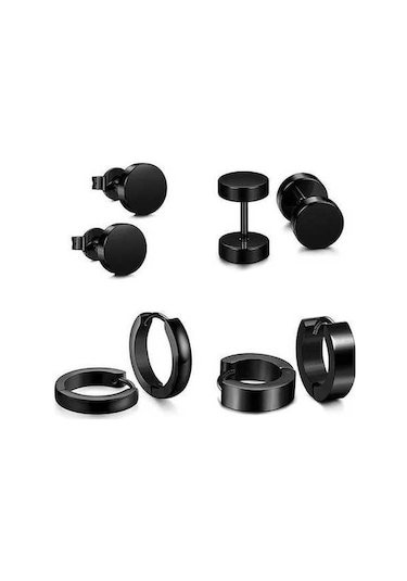 Fastbuy Siyah Kıkırdak Helix Piercing Kulak Çıtçıtları Sallantılı Damla Küpeler Tragus Küpeleri Siyah Siyah