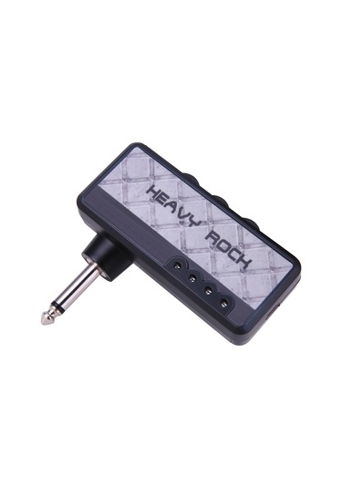 Geeksen Elektrik Gitar Kulaklık Amfisi Amfi 1/4 İnç Fiş 3.5mm Kulaklık Jakı Ve Aux Girişi Distoon Etkisi Dah Gri