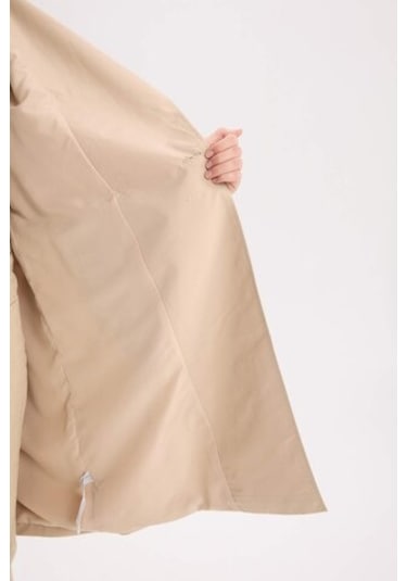 Defacto Su İtici Mevsimlik Trençkot Kruvaze Yaka Düğmeli Cepli Kemerli Apoletli A0593ax25spbn425 Kahve