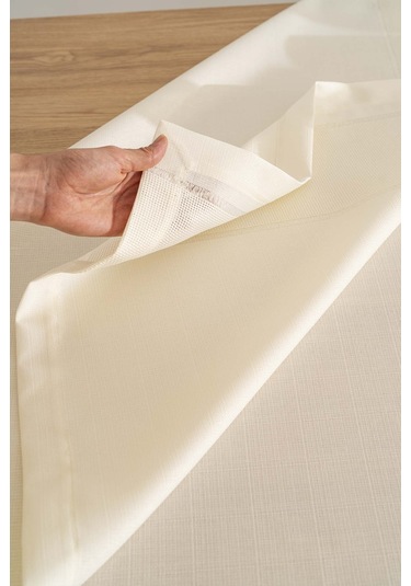 Nora Krem Zarf Köşe Masa Örtüsü 150x220 Cm Krem