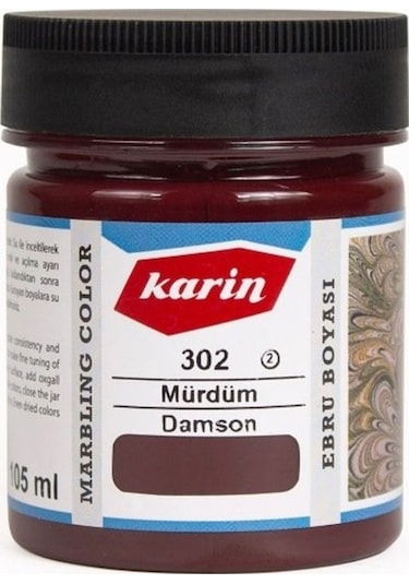 Karin Ezilmiş Ebru Boyası 105Ml 302 Mürdüm