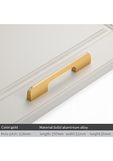 2 Adet Alüminyum Alaşımlı Kapı Kolu Siyah Altın Kapı Kolu Nordic Min