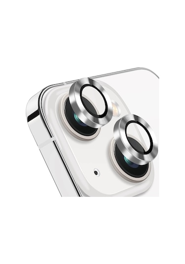Apple Uyumlu iPhone 14 Ve 14 Plus Silver Kamera Lens Koruyucu Cam Silver