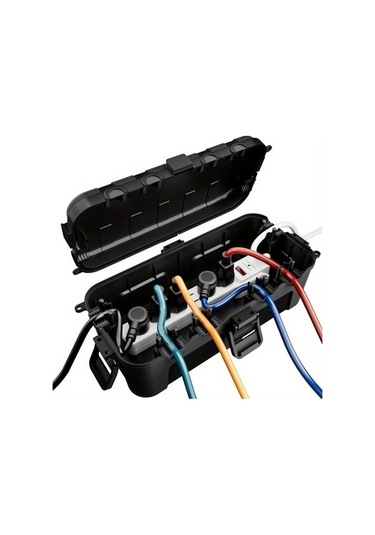 Besthome1 Dream011 Siyah 6 Girisli Dis Mekan Kablo Yöneticisi Priz Koruyucu Işıklar