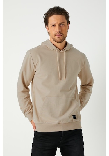 Comeor Erkek Bej Basic Kapüşonlu Regular Fit Normal Kesim 2 İplik Kumaş Günlük Sweatshirt Bej Comeor Erkek Bej Basic Kapüşonlu Regular Fit Normal Kesim 2 İplik Kumaş Günlük Sweatshirt Bej