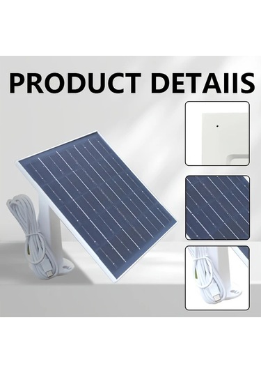 Elmpaly Ayarlanabilir Güvenlik Kamerası Güneş Paneli Şarj Cihazı - 6w Beyaz, Su Geçirmez, 180 Duvara Monte, Restoran Ev Market İçin