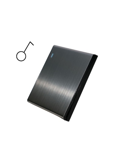 MERALLI INOX 1'li anahtar, hakiki fırçalanmış paslanmaz çelik, çerçevesiz 86×86 Modüler  kasa dahil