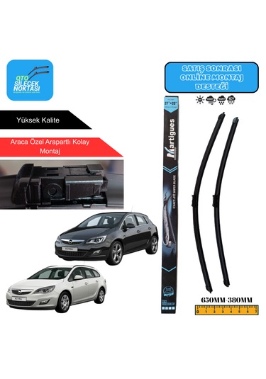 Opel Astra J 2011 Araca Özel Uyumlu Ön Cam Silecek Takımı 680mm-630mm