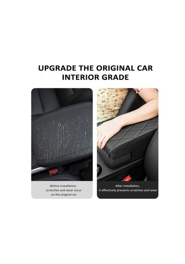 Novahub Araba Orta Konsol Kılıfı - Siyah Pu Deri, Hafızalı Köpük, 33x22x5,5 Cm, Suv Ve Kamyonet İçin