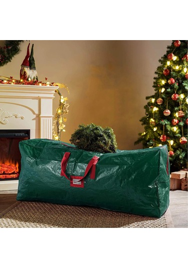 Qingmipy Yeşil 8ft Altı Noel Ağacı Saklama Çantası - Su Geçirmez, Toz Koruyucu, 135x34x68cm, Çift Reçme, Taşınabilir Depolama Yeşil