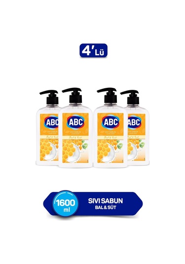 Abc Sıvı Sabun Bal & Süt Beyaz 4 x 400 ML