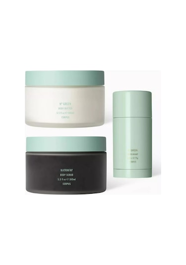 Corpus Naturals Vücut Seti Üçlüsü, No Green Yağı, Katrafay Peeling Ve Deodorant