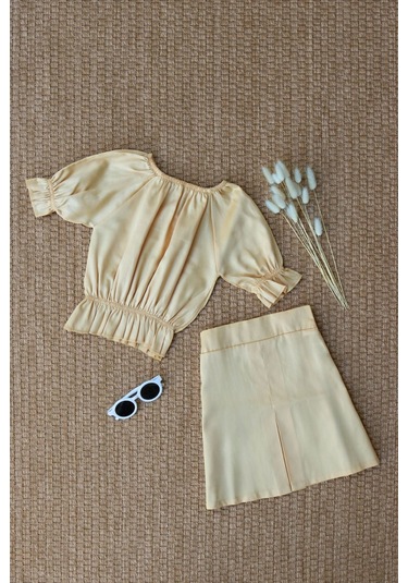 Parla Kids Kız Çocuk Alina Madonna Gold Etek Bluz Takım Altın