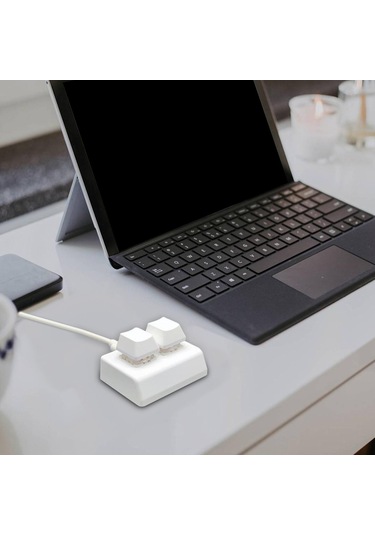Suntek 2 Tuşlu Klavyesi, Type C Pc Programlama Makro Ses Beyaz