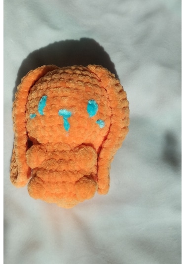 Pofuduk Tavşan Amigurumi Örgü Açık Turuncu