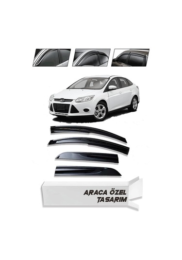 Cam Rüzgarlığı Ford Focus 2 2004-2010 Sedan Mügen Tip Piano Black