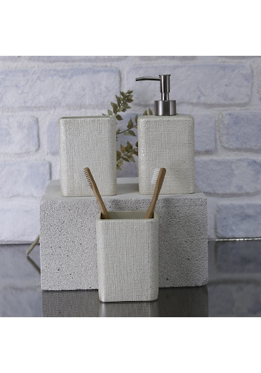 Linen Diş Fırçalık İnci Bej