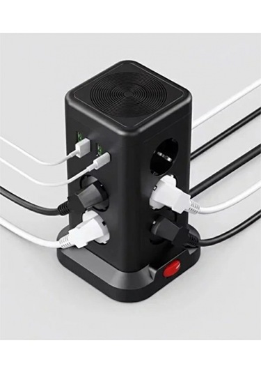 Wp711 Akım Korumalı Priz Kablosuz Şarj İstasyonu 11x Soket 3x Usb 1xtype-c Kablolu Grup Priz 1.5