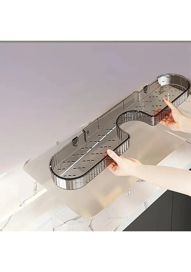 Gateesat Koyu Gri Modern Banyo Saklama Ünitesi Delme Yok Tasarruflu Duvar Askılı Koyu Gri