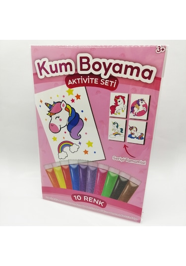 Parıltılı Unicorn Kum Boyama Aktivite Seti