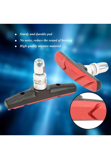 Geeroyoo Mountain Bike Ve Şehir Bisikleti İçin Sessiz Fren Balatası, Dayanıklı Karışık Malzeme, 2 Adet, Yüksek Performans, Renkli Seçenekler Kırmızı