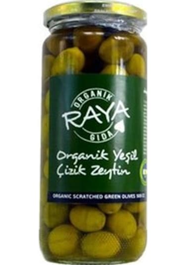 Raya Organik Yeşil Çizik Zeytin 500 G