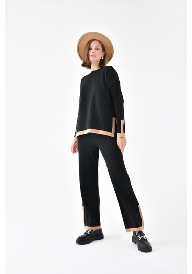 Ftz Women Kadın Çizgi Detaylı İkili Takım Siyah 20631-siyah Siyah