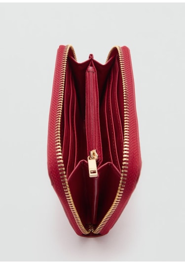 Timsah Derisi Görünümlü Bozuk Para Cüzdanı Kırmızı