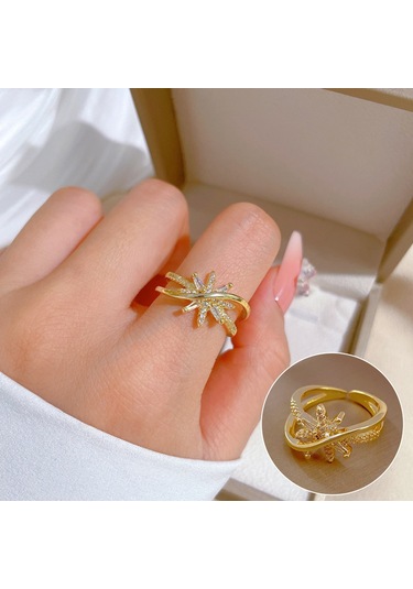 Ayarlanabilir Açıklığa Sahip Zarif Zirkon Yüzük No.30 Çok Renkli