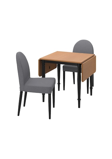 Mutfak Masası Takımı, Çam Kaplama-siyah-vissle Gri, 2 Sandalyeli, Katlanabilir Gri Mutfak Masası Takımı, Çam Kaplama-siyah-vissle Gri, 2 Sandalyeli, Katlanabilir Gri