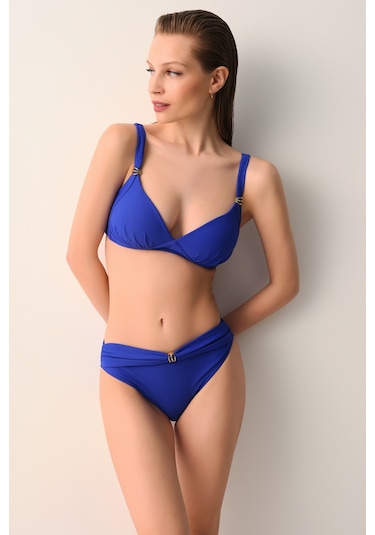 Suwen Jenny Aksesuar Detaylı Bikini Alt Sb26475353353 Mavi