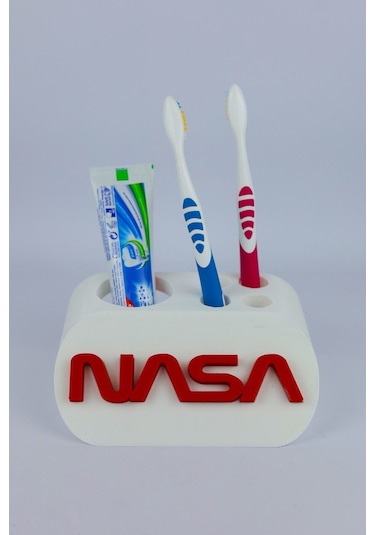 Nasa - Dekoratif Diş Fırçalık Beyaz