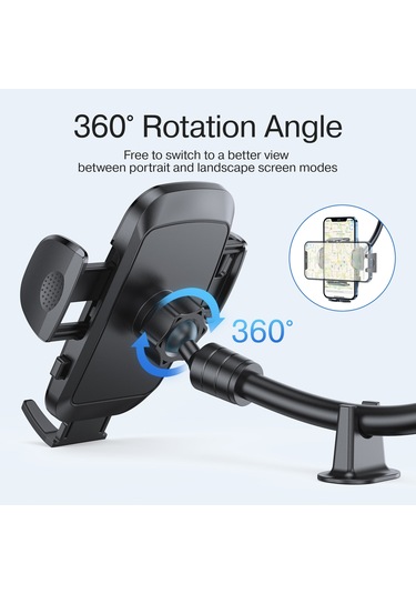 Joyroom Jr-zs259 360 Derece Dönebilen Mekanik Araç Tutucu, Stil: Uzun Kol Enayi Siyah