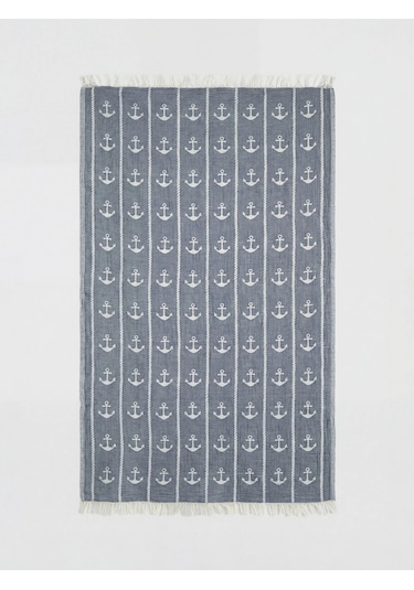 Karışık Çapa Desenli Peştemal Havlu 90x165 Cm Çok Renkli