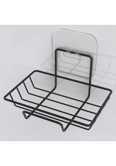 Kendiliğinden Yapışkanlı Atif Tekli Sabunluk Siyah Siyah