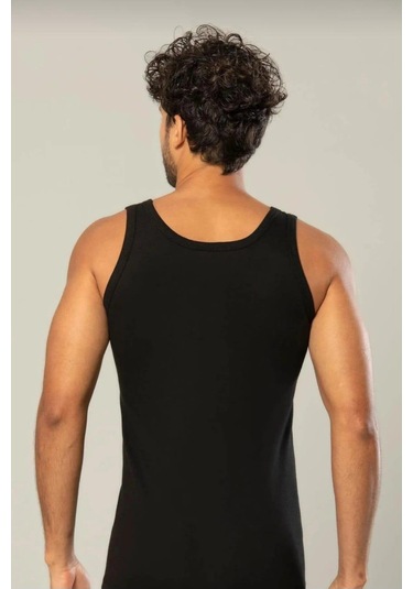 Erdem 1100 Erkek Klasik Penye Askılı Atlet 3 Adet Siyah