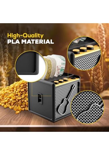 Qingmipy Siyah Pla Simülasyon Hoparlör Gitar Pena Saklama Kutusu Masaüstü Dekoratif Hediyelik Aksesuar 5x5x5 Cm