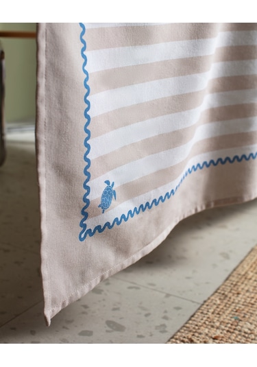 Louve Pamuklu Masa Örtüsü - Bej/beyaz - 150x200 Cm 8684427278222 Çok Renkli