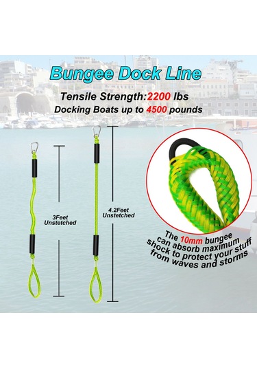 2 Adet 90cm Kancalı Esnek Kayış 816 Kg Kopma Dayanımı - Atv, Tekne, Pikap