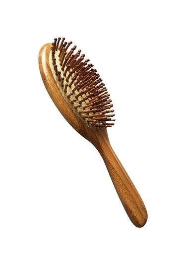 Lemestar Ahşap Saplı Hava Yastıklı Saç Tefeni - Saç Dolaşımı Artırıcı, Statikten Koruyucu, Tüm Saç Tiplerine Uygun Masajlı Tarak