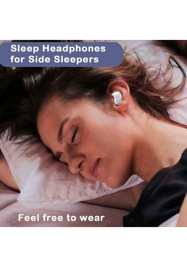 Folinda Md538 Kulak İçi Girmeden Uyku Kulaklığı: Kablosuz Kemişiletimli, Gürültü Engelleme, Uzun Pil Ömrü Ve 360 Ses, Beyaz