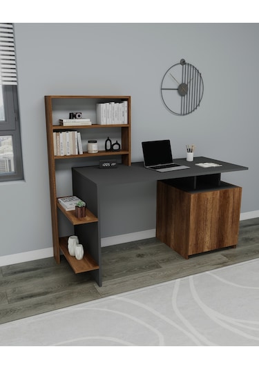 Arnetti Çalışma Masası Melis Bilgisayar Masası Antrasit Ceviz